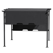 Garden Pergola Retractable Roof Canopy 3x3m Roll Up Side Outdoor Gazebo Shelter