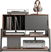 FITUEYES Record Player Stand !SALE! Vinyl Storage Cabinet 120 Records Walnut