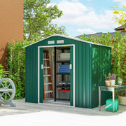 7 x 4ft Garden Shed Storage with Foundation Kit and Vents, Green