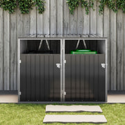 Storage Shed Wheelie Bin Store Tidy Dustbin Cover Metal 2 Sheds Outdoor Cabinet