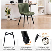 Set of 2 Faux Leather Dining Chairs High Back Padded Metal Leg Kitchen Chairs UK