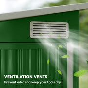 Outdoor Storage Shed, 7.5 x 4.3ft Metal Garden Shed, Green, Refurbished