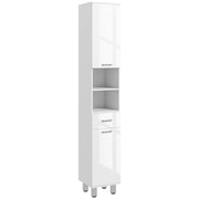 High Gloss doors Bathroom Tallboy Free Standing Cabinet Tall Storage Cupboard