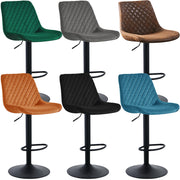 4PCS Swivel Bar Stools Velvet/Faux Suede Breakfast Adjustable Height Bar Chair