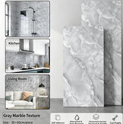48X Marble Tiles Wall Sticker Self-Adhesive Stick Kitchen Bathroom Decor 30*60CM