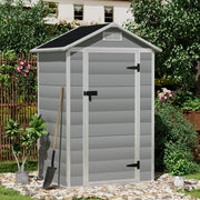Plastic Garden Storage Shed Outdoor Storage House Tools Shed with Window & Floor