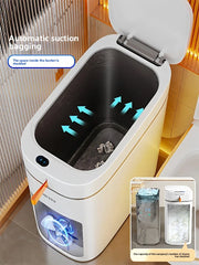 Slim Narrow Gap Automatic Touchless Trash Can, Electric Smart Waste Bin with Auto Packing for Home Bathroom