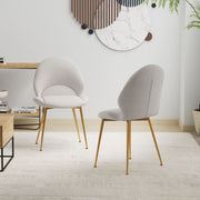 Dining Chairs Set of 2 Upholstered Accent Chairs w/ Curved Backrest