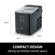 Caso IceChef Compact Ice Cube Maker Machine 1L Tank 500g/hr Two Sizes Black