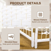 6 Panel Room Divider Folding Privacy Screen with Pine Wood Frame Refurbished