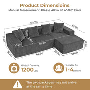 JUMBO CORD MODULAR L SHAPE CORNER SOFA 4 SEATER FURNITURE SETTEE SUITE POUFFE UK