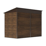 4.6 x 9ft Garden Storage Shed 3D Wood Grain Metal Outdoor Sheds Lockable House