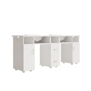 Pro Double Manicure Table Salon Nail Art Station Beauty Desk with Dust Collector