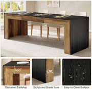 78.7-Inch Rectangular Dining Table Modern Kitchen Table with Wooden Tabletop