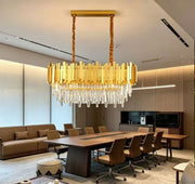 High-end Crystal Chandelier with Adjustable Height for Indoor Lighting 80cm