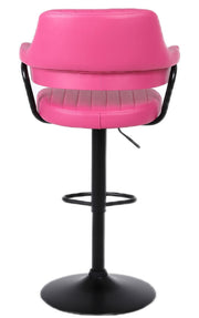 SET OF 2 PLUSH BAR STOOLS, GAS LIFT, BREAKFAST KITCHEN BAR PADDED ARMS & BACK