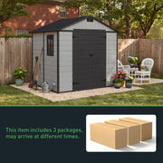 Plastic Garden Shed 8x4FT 8x6FT 8x8FT Apex Roof Outdoor Storage Sheds Tool Box