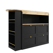 KITCHEN ISLAND EXTENDABLE DINING TABLE WITH STORAGE CABINET BAR BISTRO TABLE