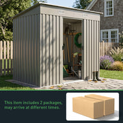 8ft x 4ft Metal Shed Garden Storage Tool Shed Galvanised Steel w/ Foundation Kit