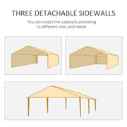 6m x 3m Garden Gazebo Marquee Canopy Party Tent Canopy Patio Black