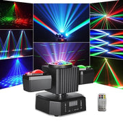 Disco Bar Rotating Stage Lights Moving Head Party Light Laser Beam Strobe Remote