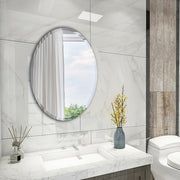 50x70cm Self Adhesive Wall Mounted Bathroom Mirror Plain Frameless Oval Mirrors