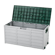 290L Outdoor Garden Storage Box Waterproof Deck Box Patio Cushion Box with Wheel