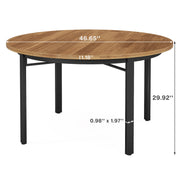Round Dining Table for 4-6 People, 120cm Circle Kitchen Furniture Dinner Table