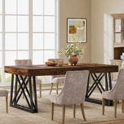 160cm Rectangular Dining Table for 4-6 Farmhouse Kitchen Table for Dining Room