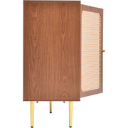 Large 150 cm Modern Rattan Sideboard 2 Door 3 Drawer Metal Legs for Living Room