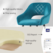 Set of 2 Bar Stools Velvet/PU Metal Legs Breakfast Stools Armrest Padded Chairs