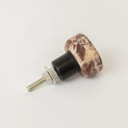 Set of 4 Round Red Marble Drawer Knobs