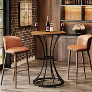 Round Bar Table 95cm High Top Cocktail Pub Table w/ Curved Metal Base for Bistro
