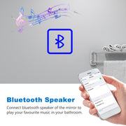 Illuminated Bathroom Mirror With LED light Bluetooth Shaver Socket Demister