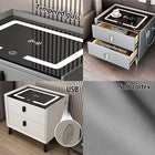 Smart Bedside Table with Light Phone Charging Modern Bedroom Furniture 2 Drawers