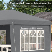 3 x 6m Heavy Duty Gazebo Marquee Party Tent with Storage Bag Grey