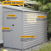 Garden Storage Shelter Bike Shed Log Store Bicycle Tent w/ Double Doors Housing