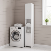 Tall Bathroom Storage Cabinet Freestanding Slim Bathroom Cabinet Cupboard White