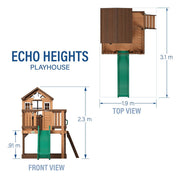 Backyard Discovery Echo Heights Wooden Playhouse Slide Clubhouse Kids 3-10 Yrs