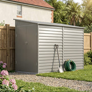 Garden Shed Metal Pent Roof 4.6x9FT Outdoor House Tool Storage w/ Lockable Door