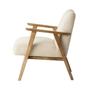 Gallery Neyland Natural Linen Armchair Beige Solid Wood Frame Living Room Chair