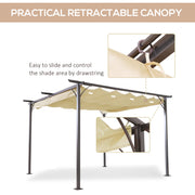 3.5x3.5M Pergola Gazebo Backyard Porch Awning Retractable Canopy Refurbished
