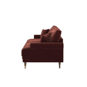 Berry Brown Chenille Feather-Filled 3 Seater Sofa - Payton Heritage PHR001