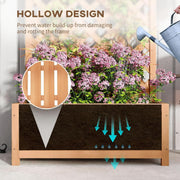 Outdoor Tall Wooden Garden Planter with Trellis Climbing Frame Raised Bed Decor