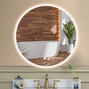 Round LED Bathroom Wall Mirror Demister Illuminated Light Up 500x500 Waterproof
