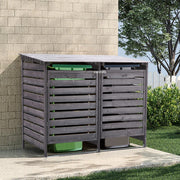 Double Wooden Wheelie Bin Store Outdoor Garden Storage Dustbin Shed