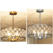 Crystal Chandelier w/Adjustable Height, 4-Light Ceiling Light Refurbished