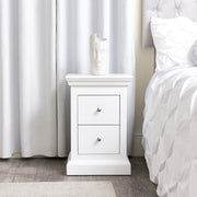 White 2 Drawer Bedside Table storage bedroom furniture side table