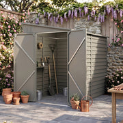 4.6 x 9ft Garden Storage Shed Lean to Metal Outdoor Tool House with Double Doors