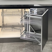 PullOut Kitchen Magic Corner Baskets Cupboard Larder Storage Shelf Rack Close UK